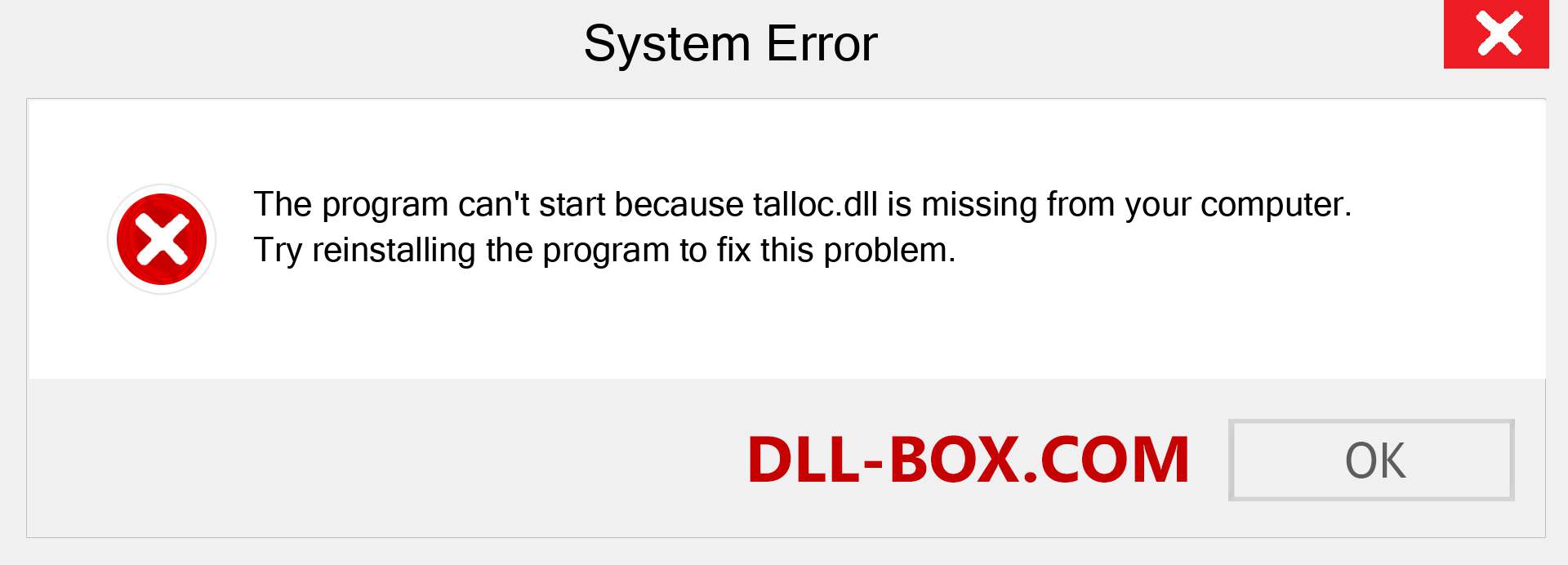  talloc.dll file is missing?. Download for Windows 7, 8, 10 - Fix  talloc dll Missing Error on Windows, photos, images